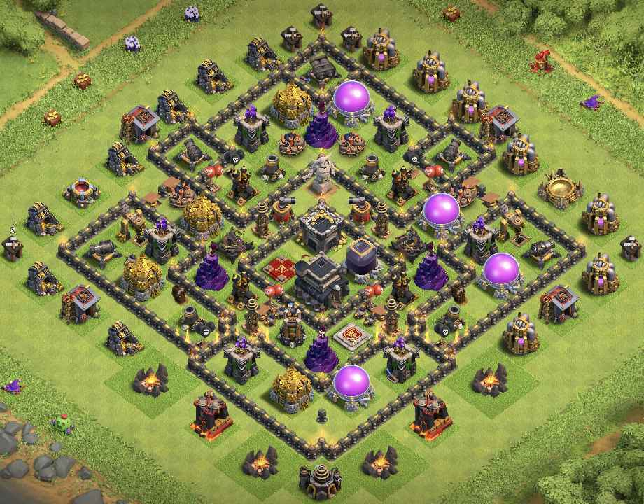 coc town hall 9 hybrid layout design link download