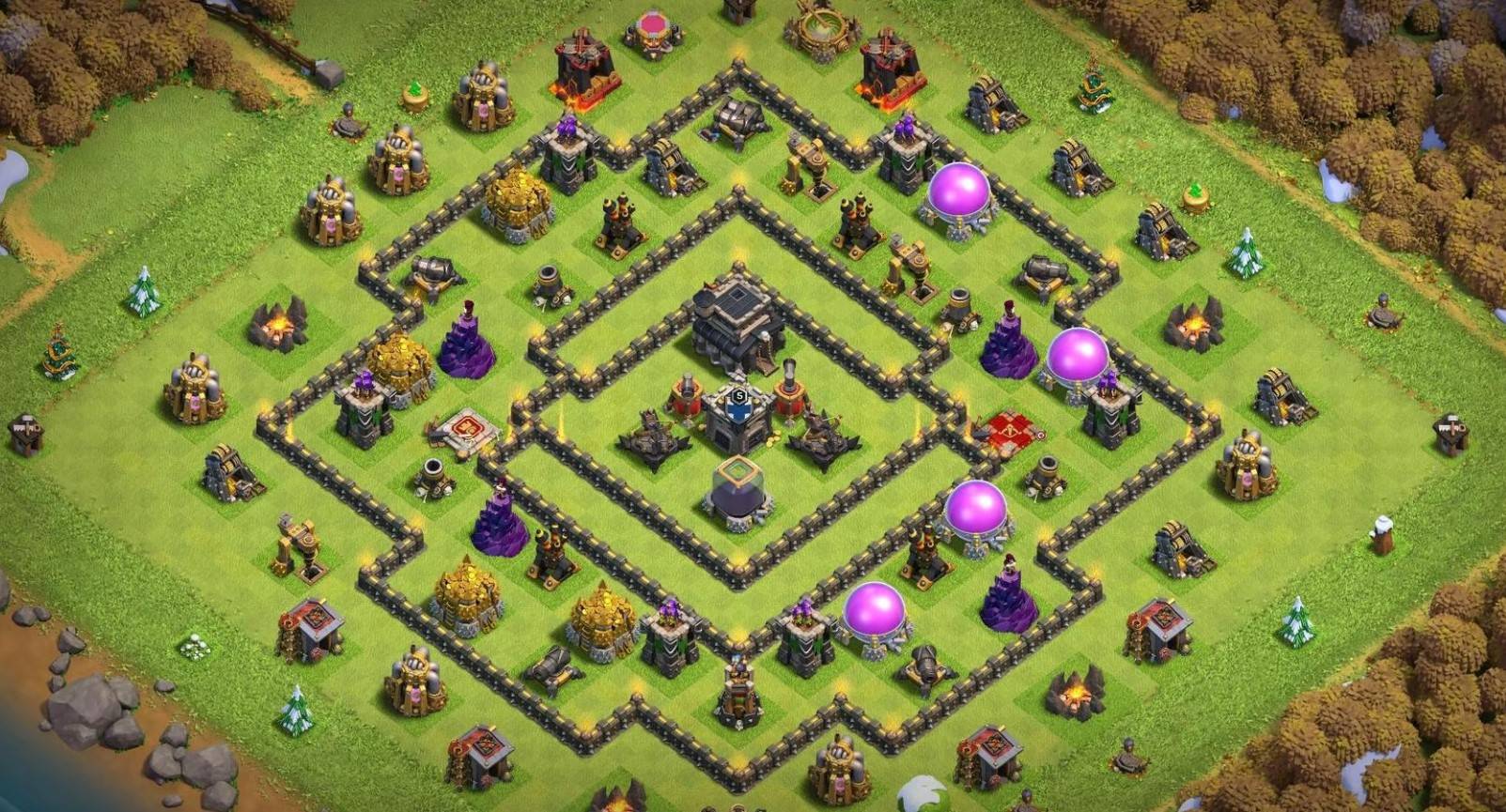 dark elixir farming layout link town hall 9