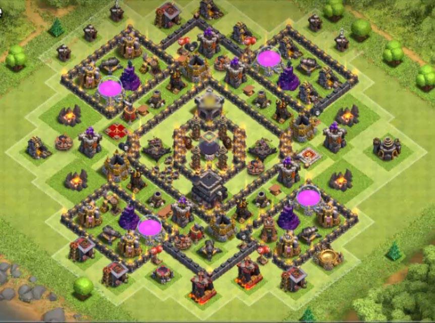 dark elixir townhall 9 farming layout