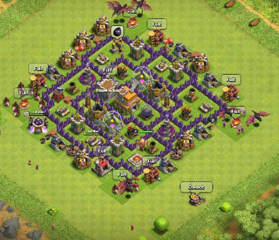 gold and elixir farming protector th7 layout link