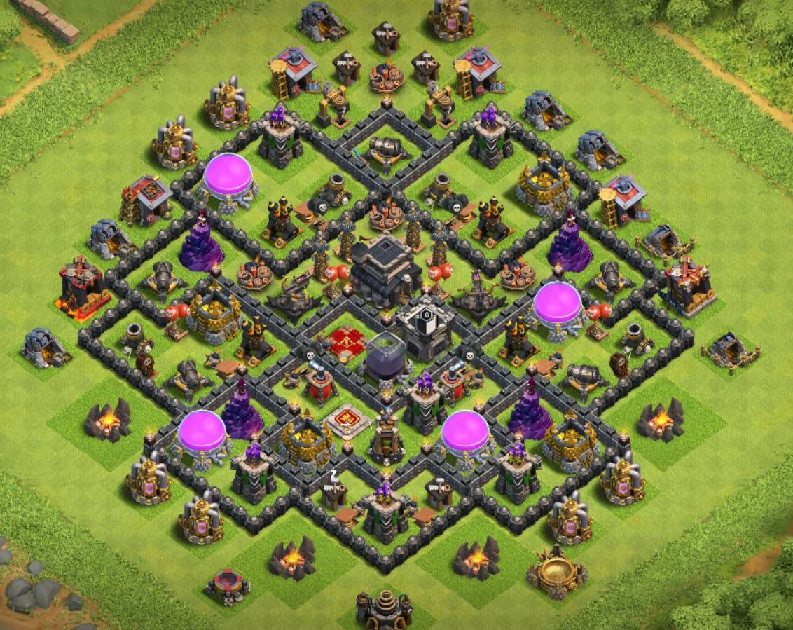 gold protection th9 farming layout with link