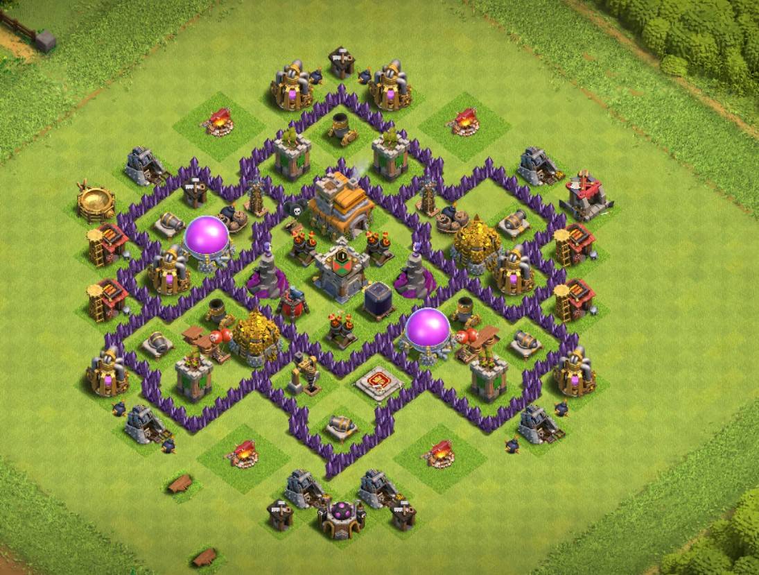 th7 farming base clan castle center