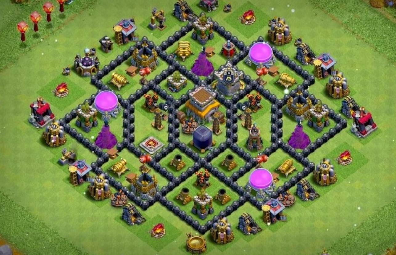 th8 farming base clan castle center
