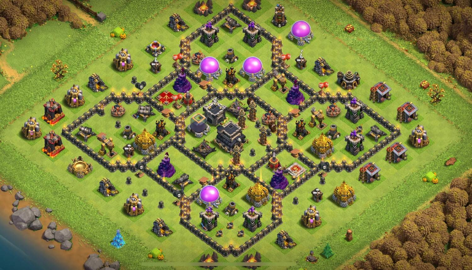 top th9 farming base anti 3 star