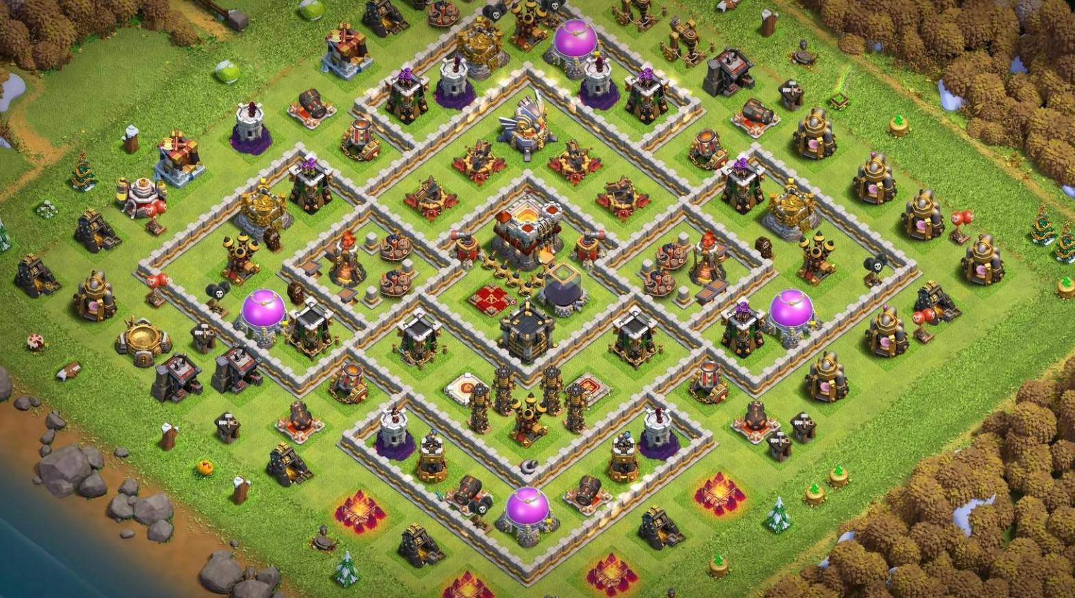 town hall 11 hybrid base links with hero pets