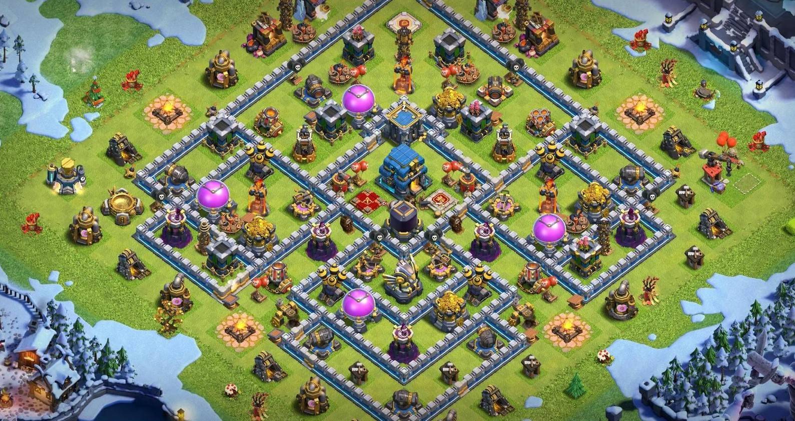 town hall 12 hybrid base links with hero pets