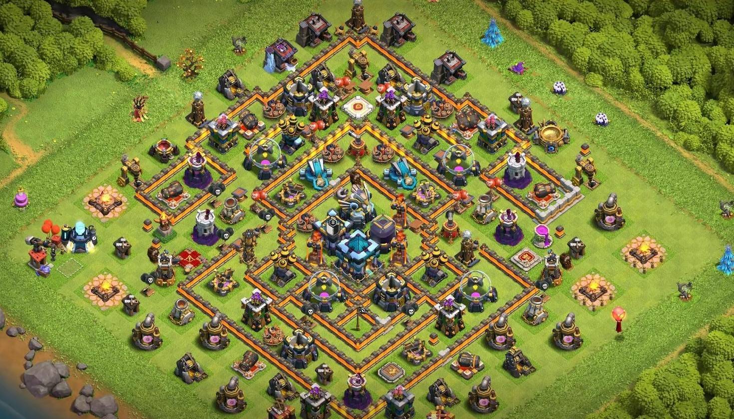 town hall 13 hybrid base with link