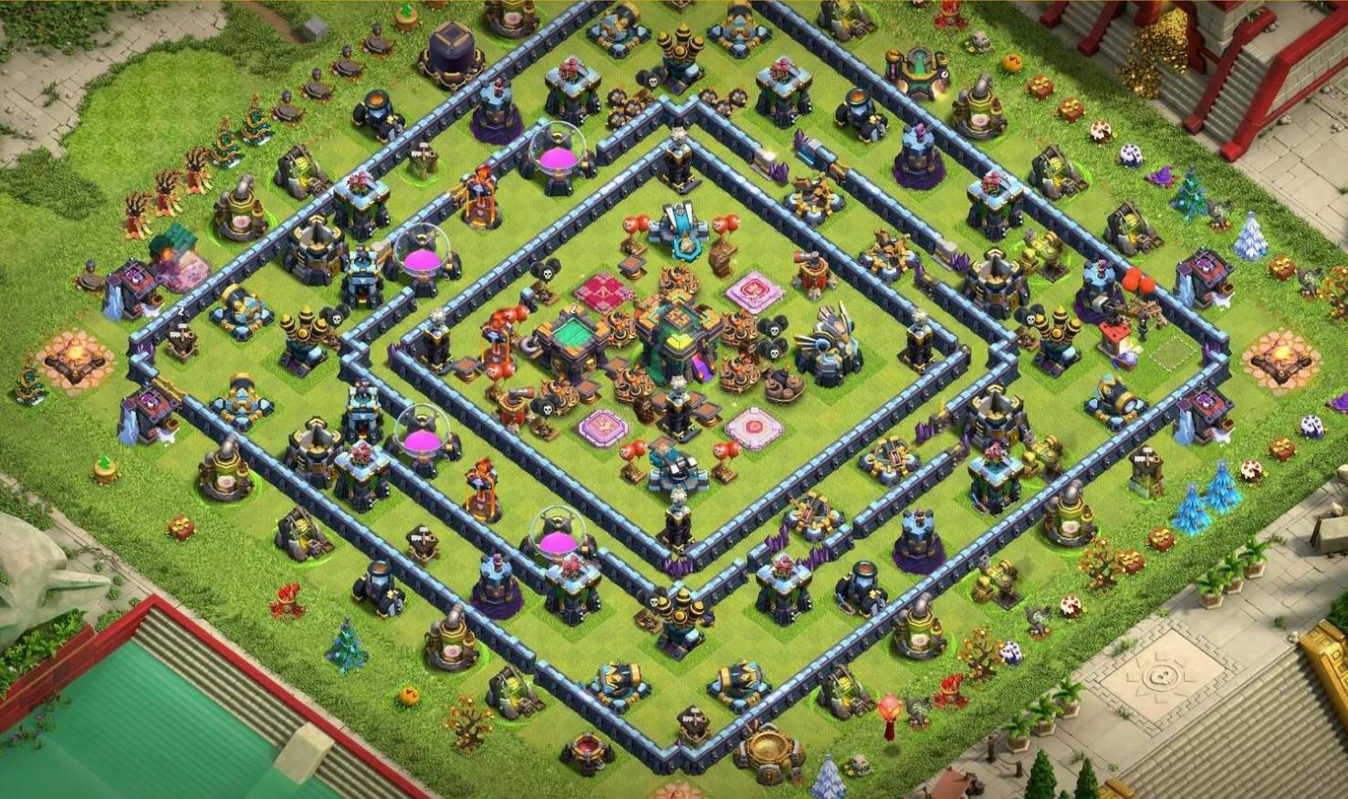 town hall 14 hybrid base anti 2 star