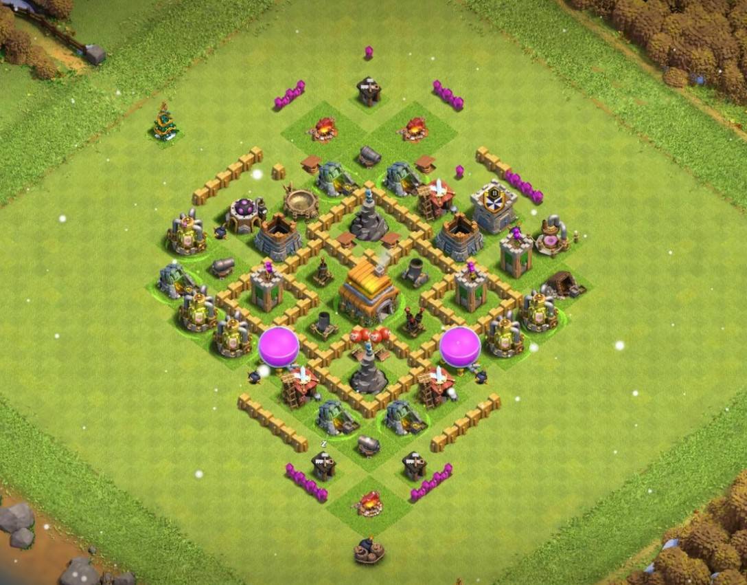 town hall 6 defense base