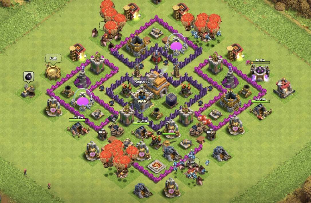 town hall 7 base war layout