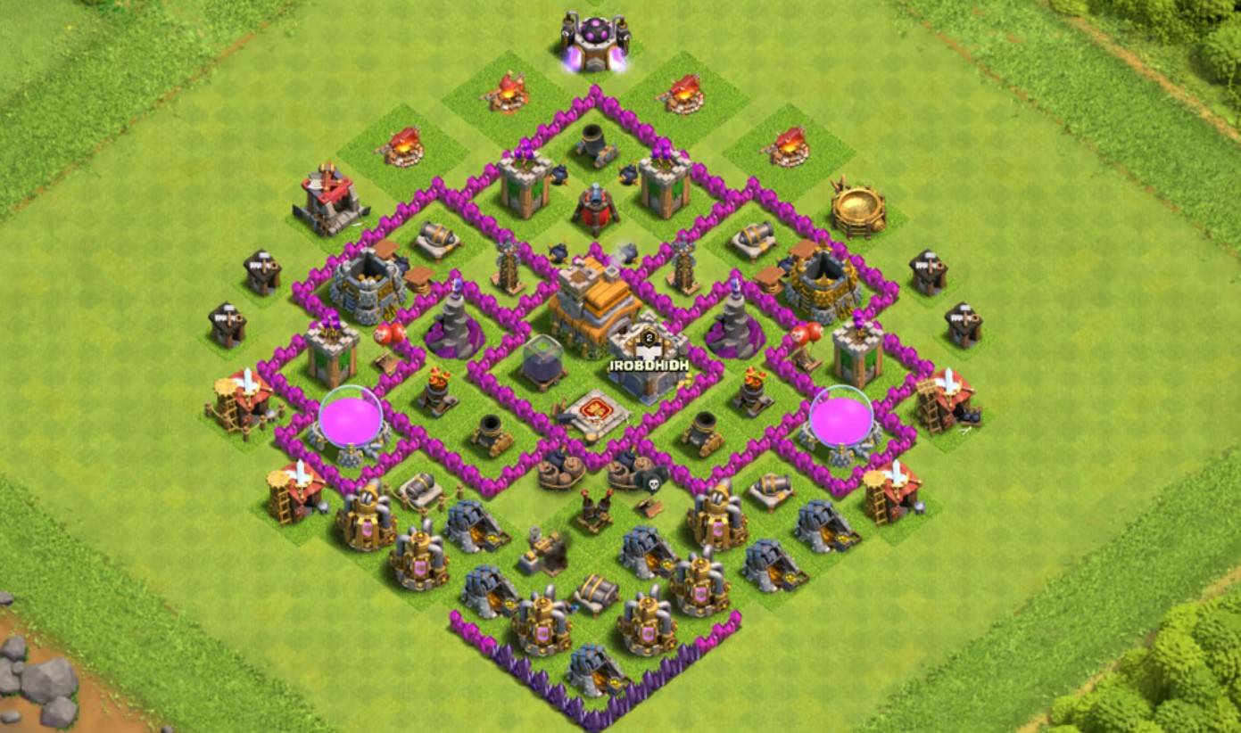 town hall 7 defense base