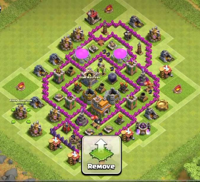 town hall 7 war base Without Barbarian King