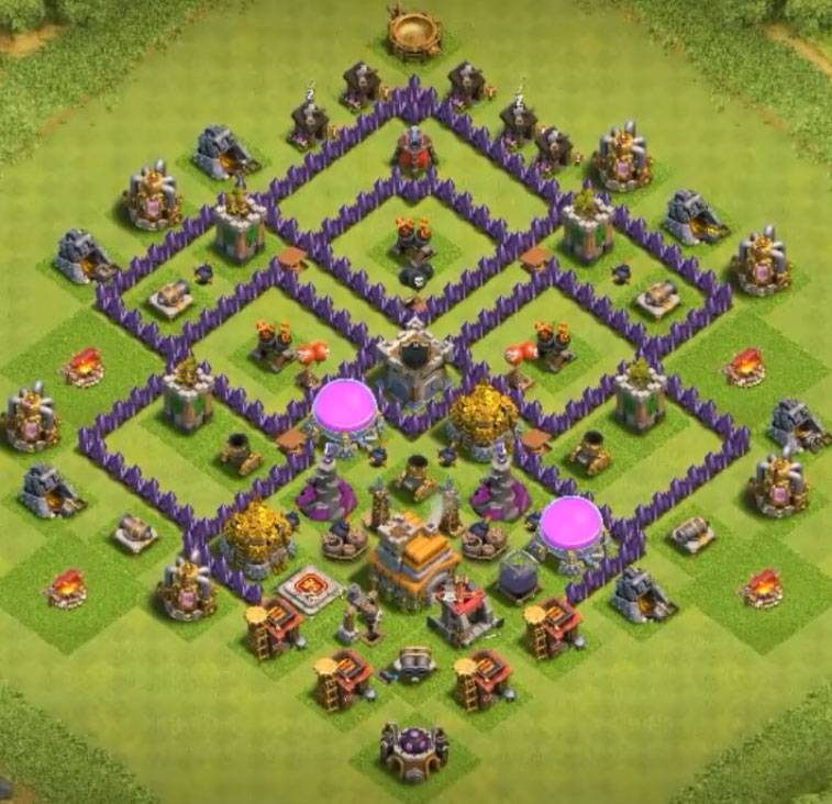 town hall 7 war base anti hogs